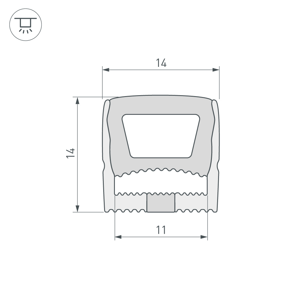 Силиконовый профиль Arlight WPH-FLEX-1414-TOP-S11-50m WHITE 040830