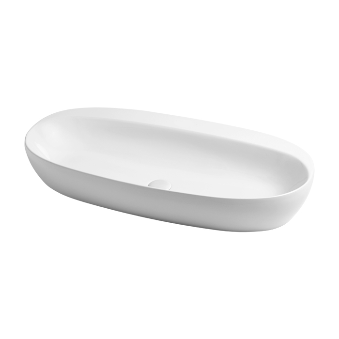 Azzurra Elegance Circle Раковина накладная, 90x44xH14 см, без отв., без перелива, цвет: Bianco lucido