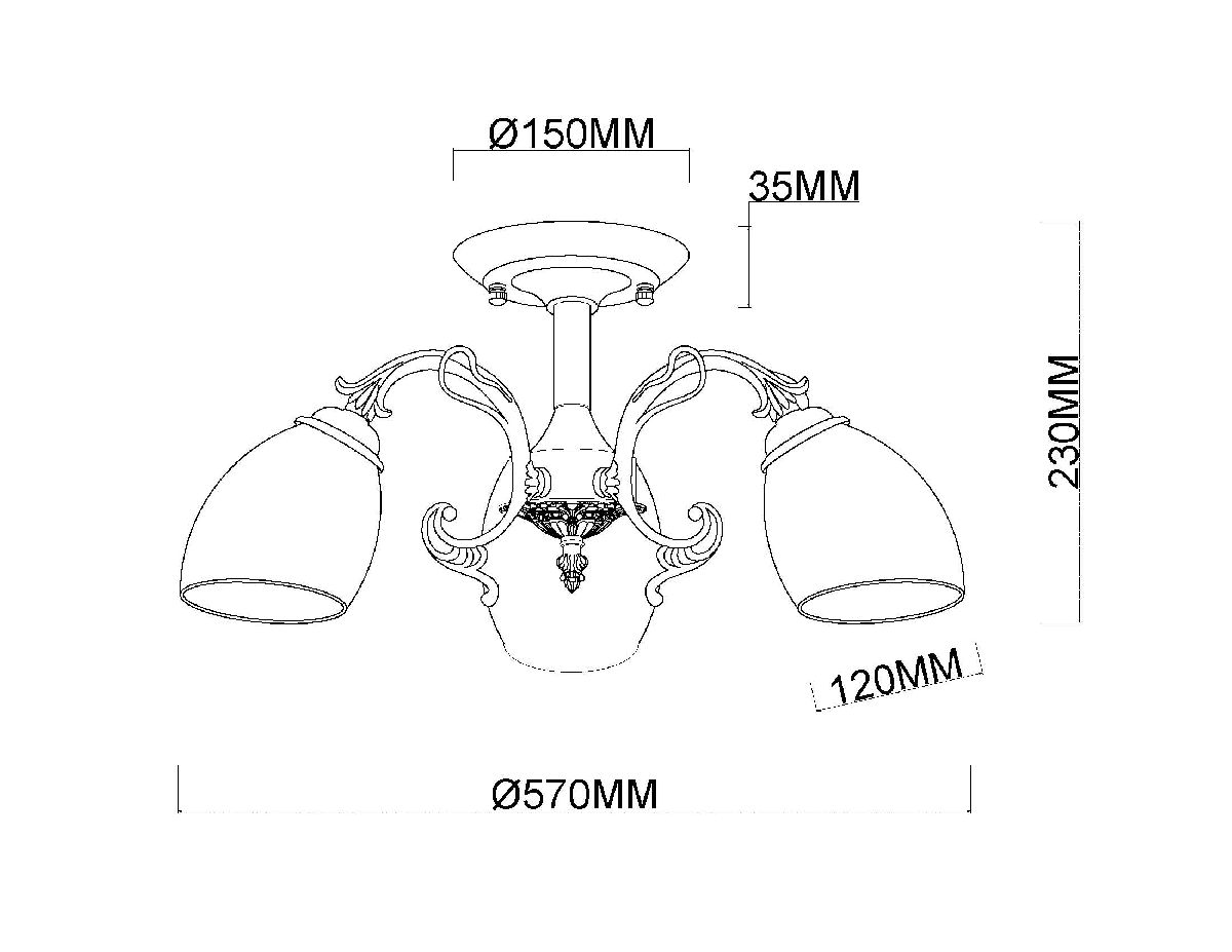 Люстра на штанге Myfar Biene MR1522-3C