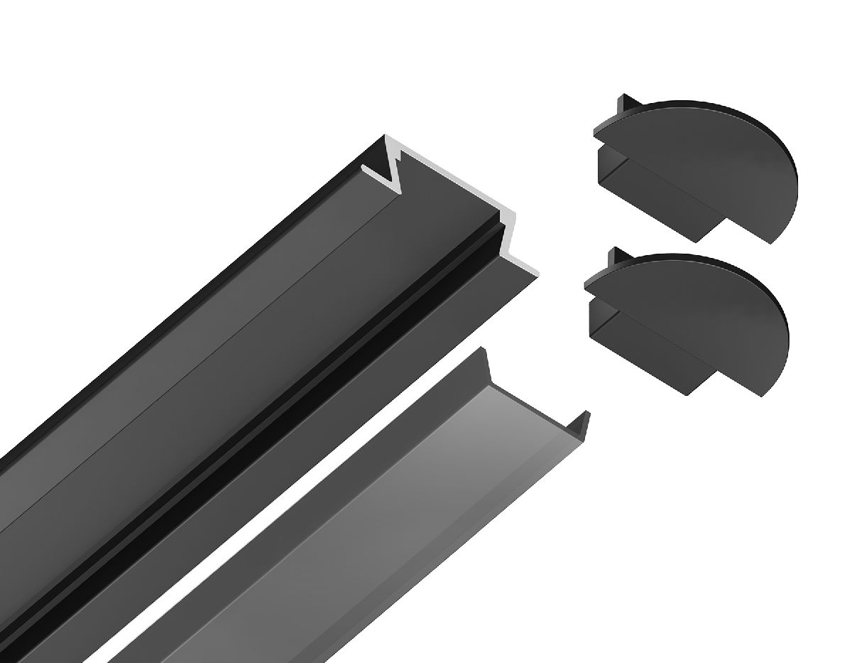 Алюминиевый встраиваемый профиль Ambrella Light Alum Profile GP1001BK/BK