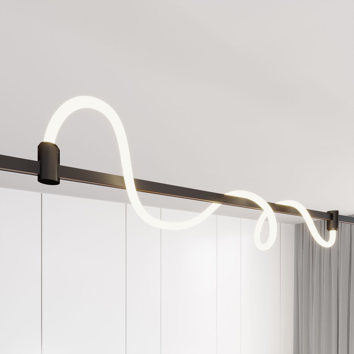 Трековый светильник Arlight ART-APRIORI-TUBE-ELASTIC-R38-L3000-36W Warm3000 (Черный, 360 deg, 48V) (IP20 Металл) 049275(1)