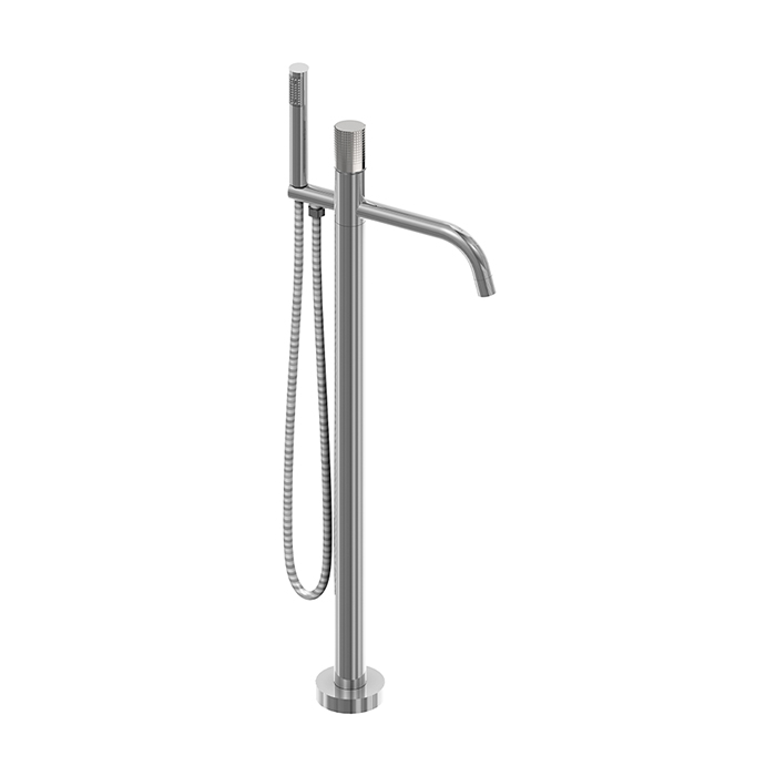 Cisal X32 Смеситель для ванны, напольный, с ручным душем, цвет: Inox spazzolato