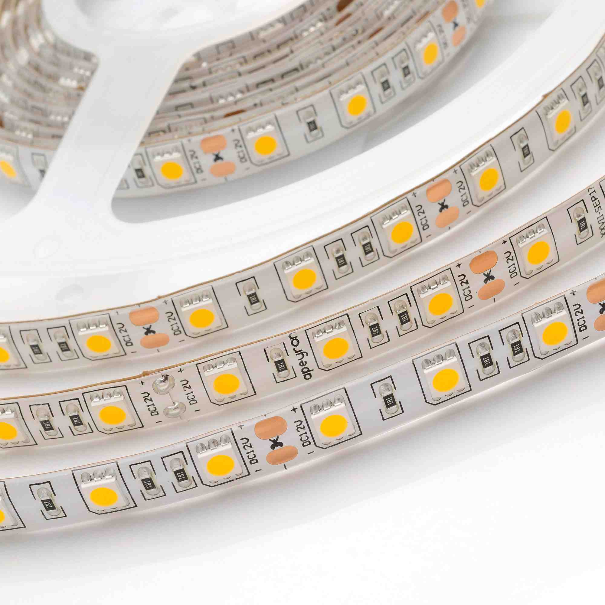 Светодиодная лента Apeyron 12В СТ 14,4Вт/м smd5050 60д/м IP65 700Лм/м 5м 3000К 11BL