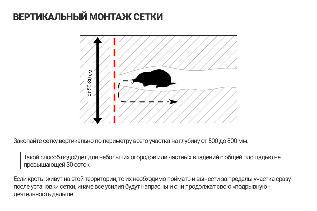 Сетка пластиковая от кротов Black Mole 2х50 м (100 кв.м.)