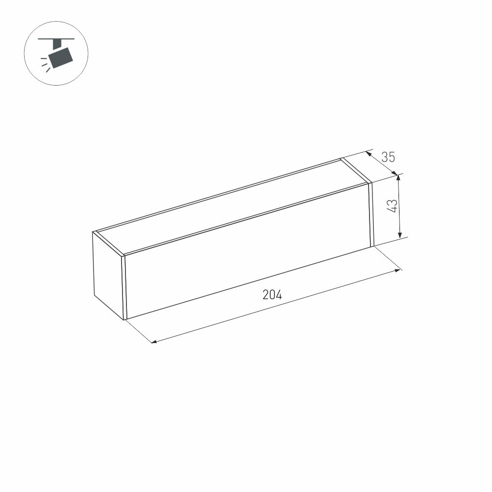 Трековый магнитный светильник Arlight MAG-FLAT-45-L205-6W Day4000 (BK, 100 deg, 24V, DALI) 046572