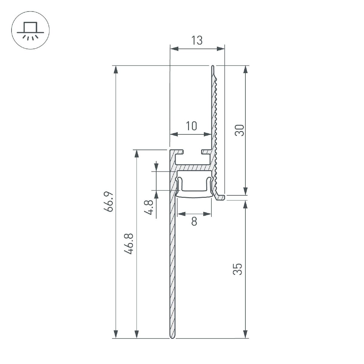 Профиль Arlight PLINTUS-FANTOM-H35-2000 BLACK 043665