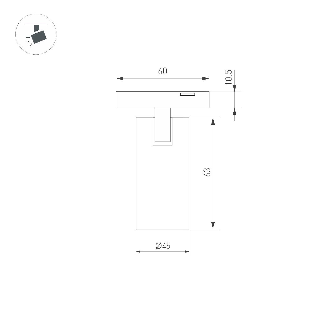 Трековый магнитный светильник Arlight MAG-MICROCOSM-SPOT-R45-9W Warm3000 (BK, 36 deg, 24V) 043254