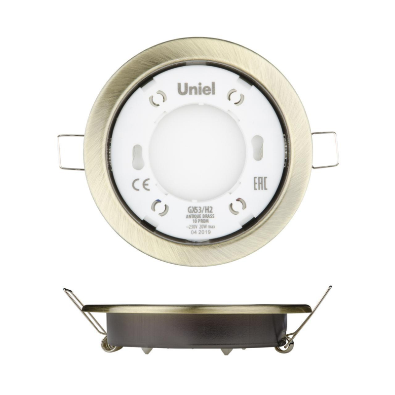 Встраиваемый светильник (UL-00005056) Uniel GX53/H2 Antique Brass 10 Prom