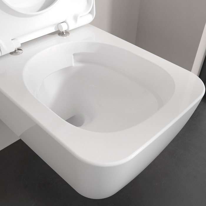 Villeroy&Boch Skyla Унитаз подвесной 37x53см, безободковый, смыв Tornado, сиденье SoftClosing, цвет: альпийский белый