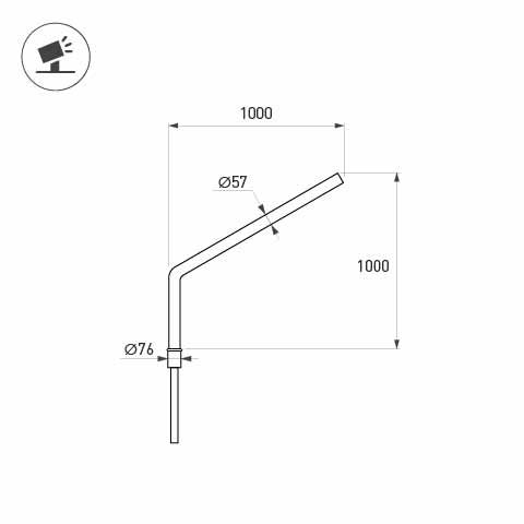 Кронштейн Arlight OXOR-SG1-1000x76-L1000 BLACK 051642