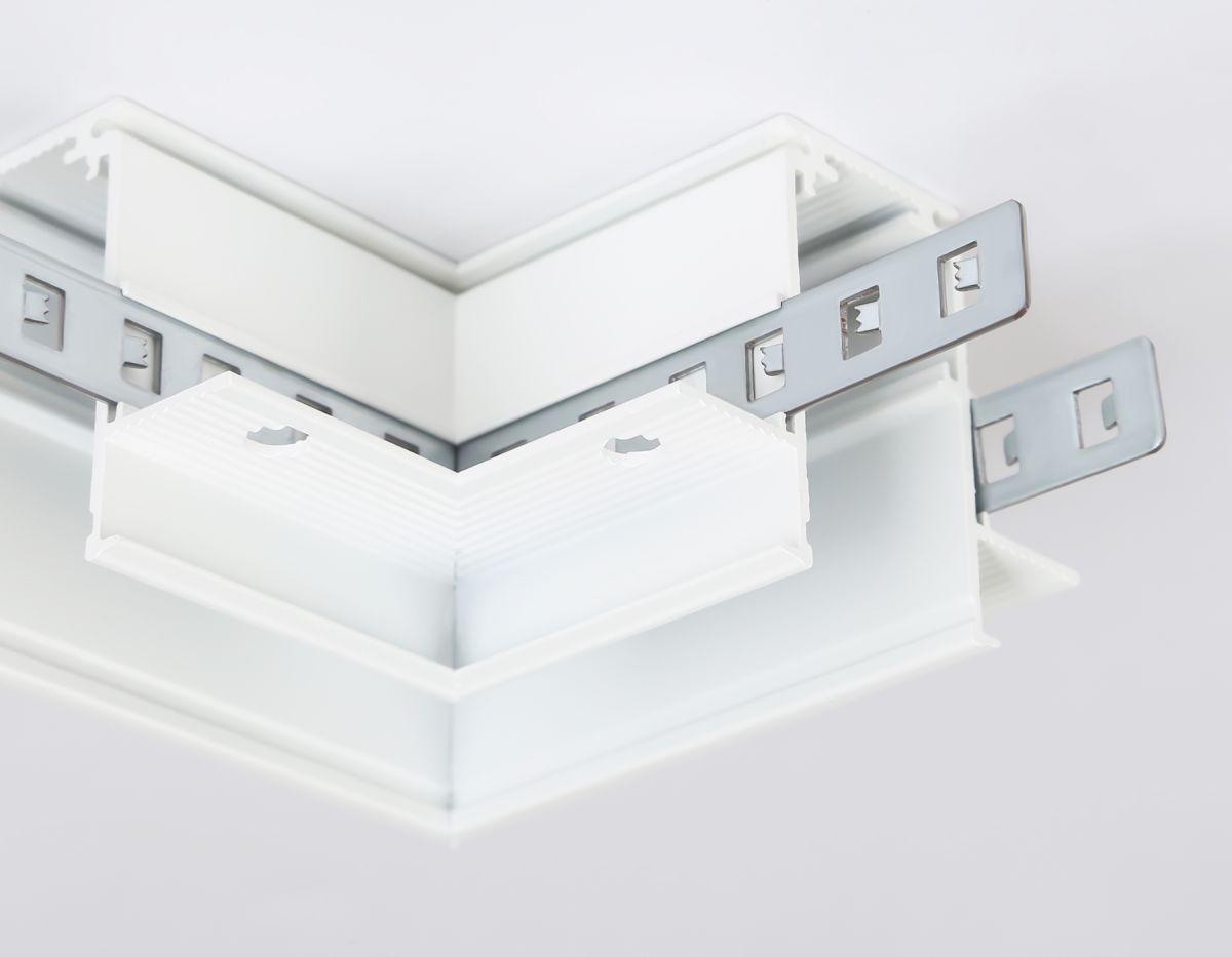 Коннектор угловой для встраиваемого шинопровода под ГКЛ 9,5мм Ambrella Light Magnetic Standard GL3352-9.5