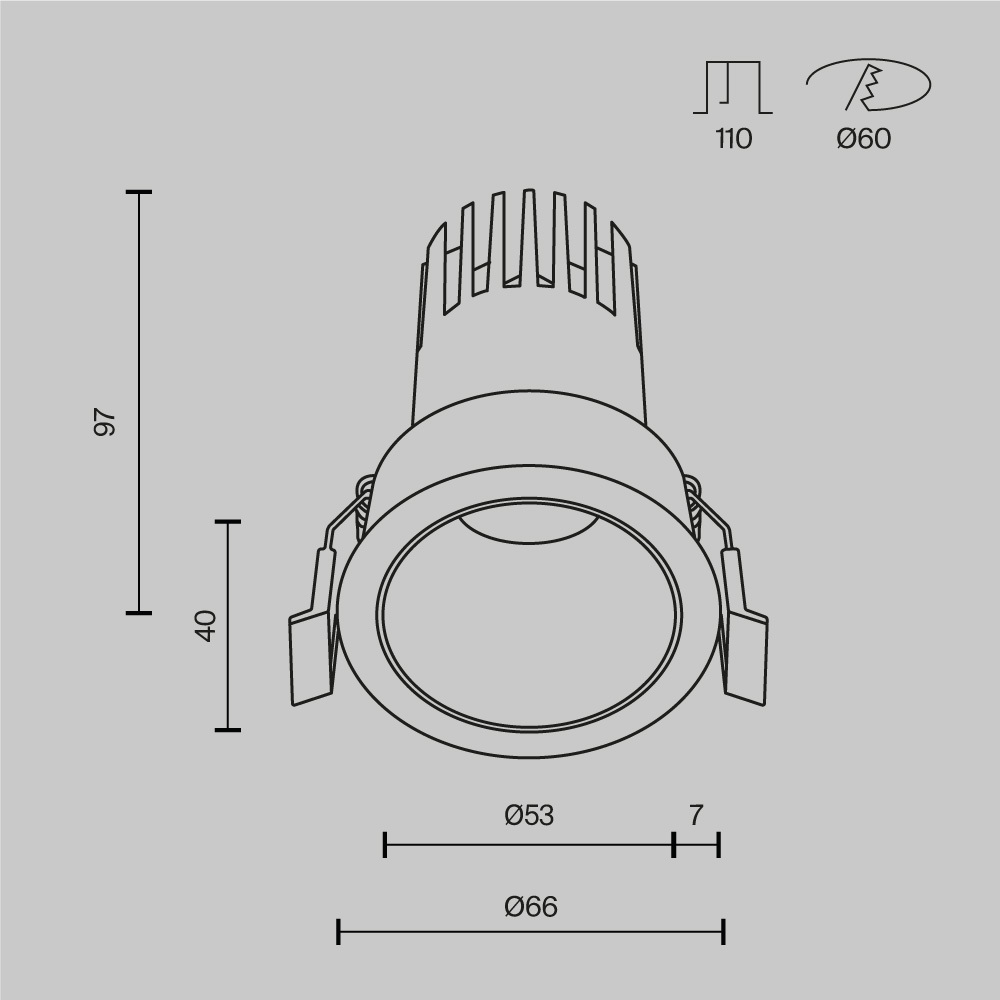 Встраиваемый светильник Maytoni Dip DL116-10W-4K-B
