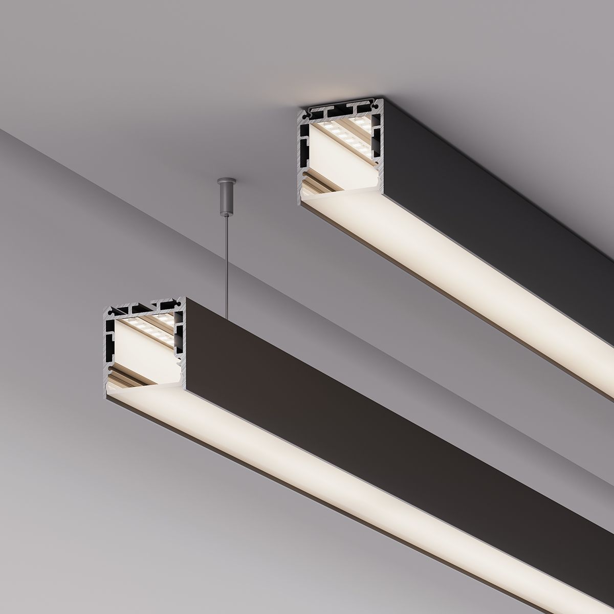 Профиль Arlight SL-LINE-3535-2000 BLACK с рефлектором (Алюминий) 064461