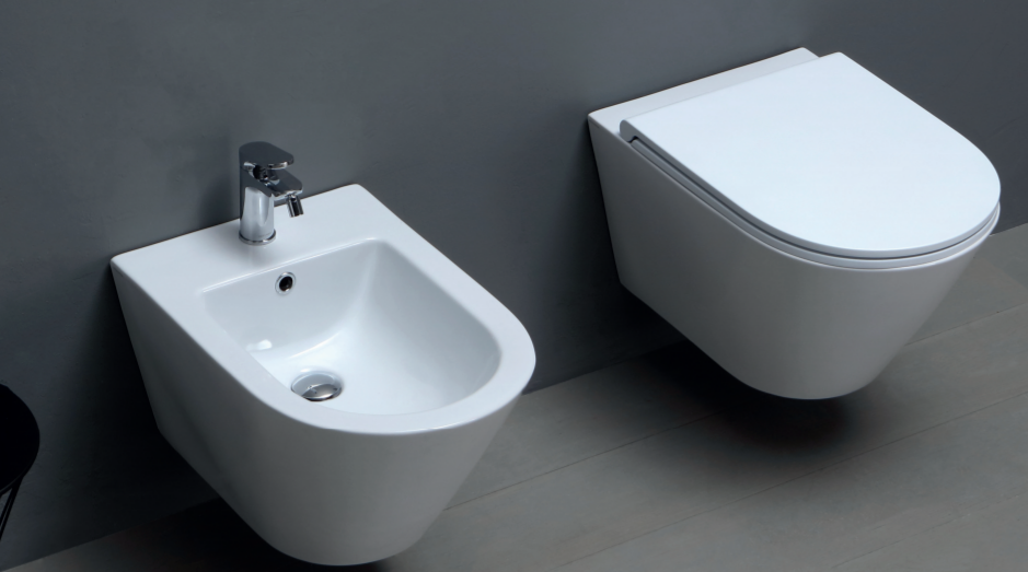 Azzurra Forma Унитаз подвесной безободковый 54х37х34см с сиденьем soft close антигрязевое покрытие, цвет: белый