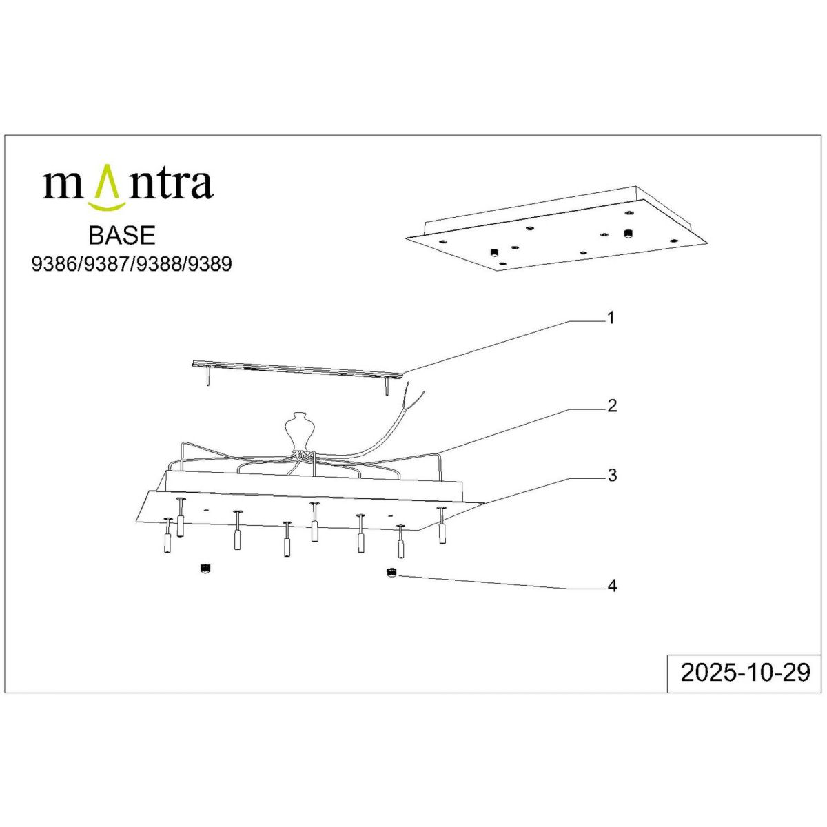 Основание потолочное 8L Mantra Modular Light Florones 9389