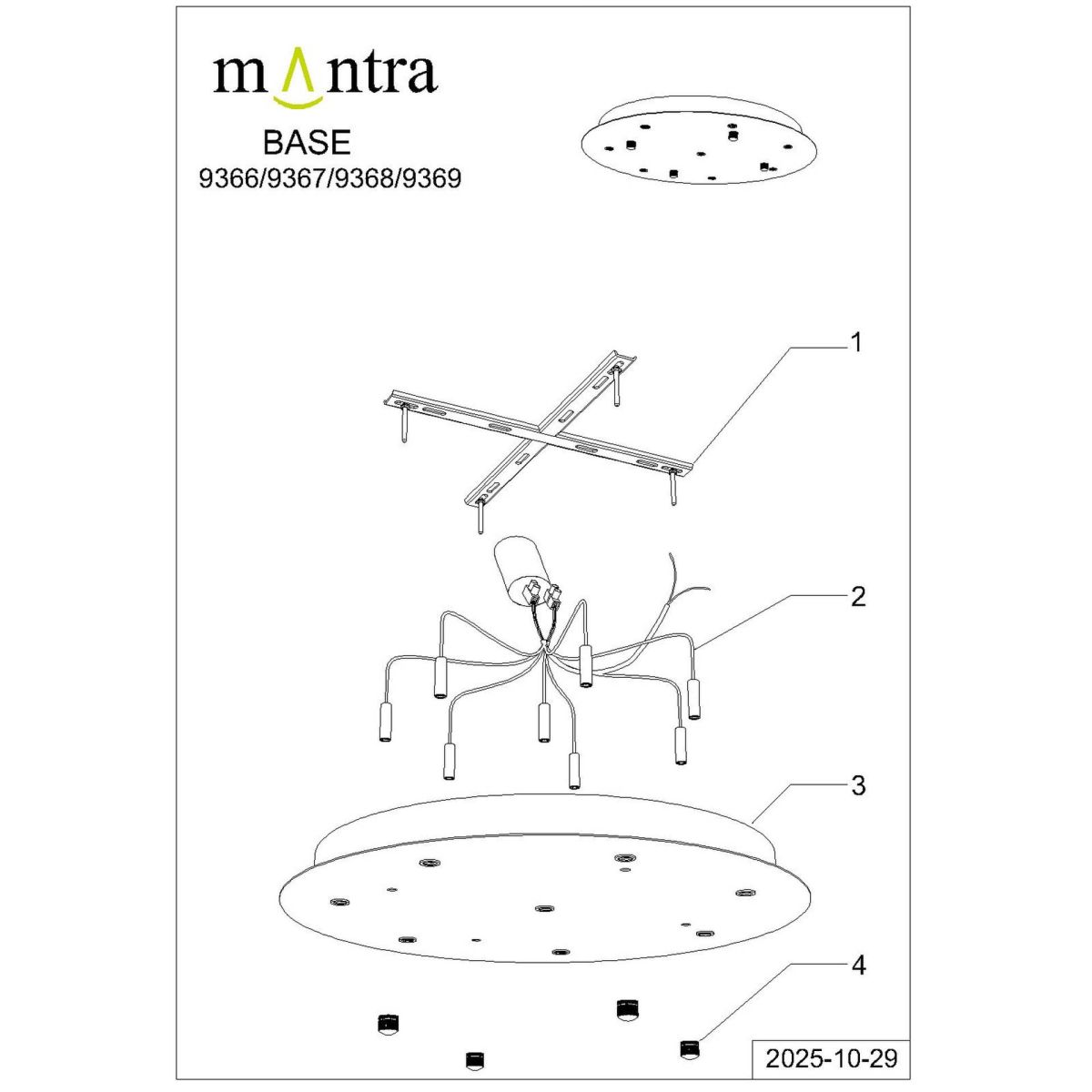 Подвесная люстра Mantra Boomerang 9366+9235 (8L)