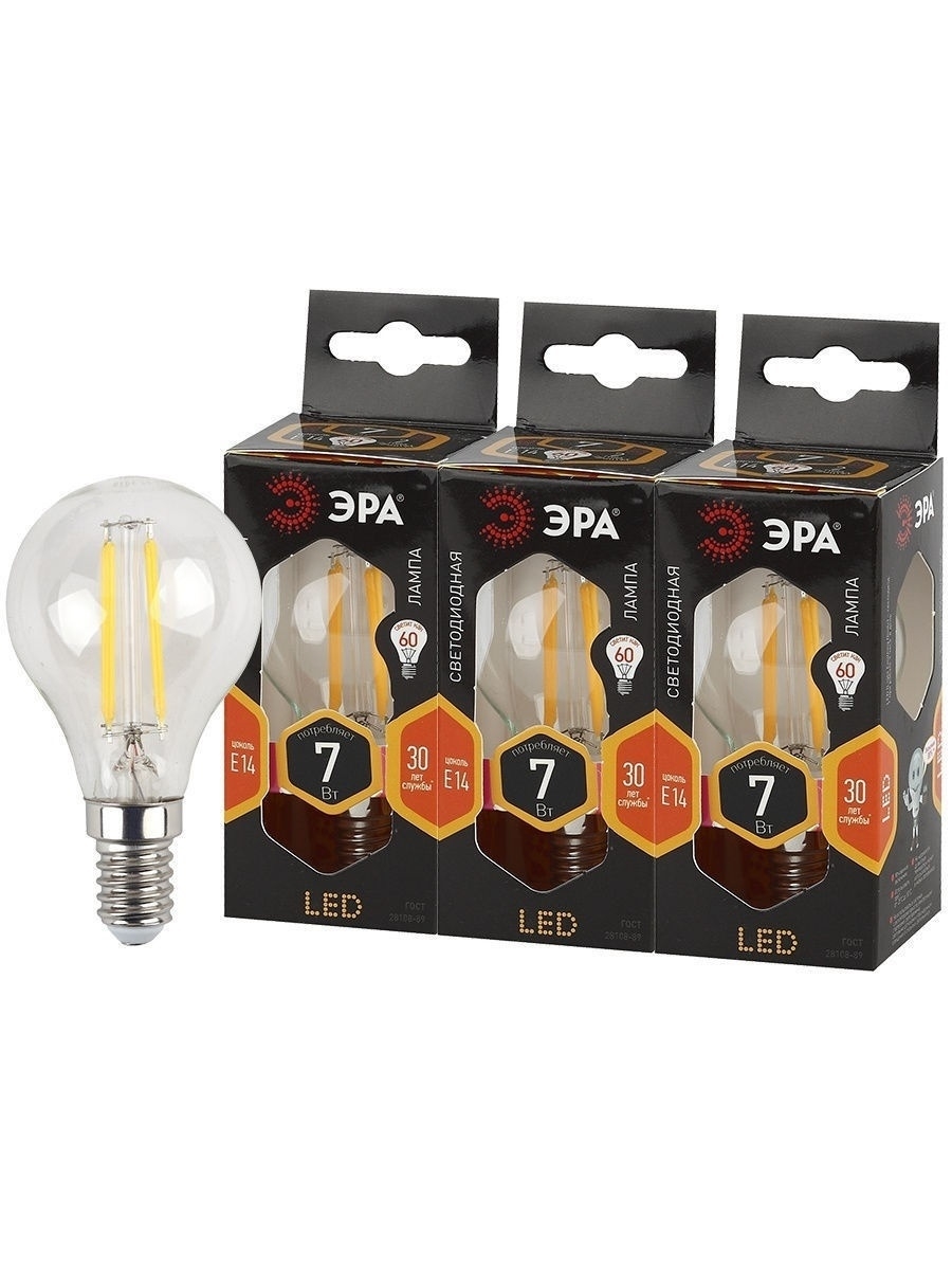 Лампа светодиодная Эра E14 7W 2700K F-LED P45-7W-827-E14 Б0027946
