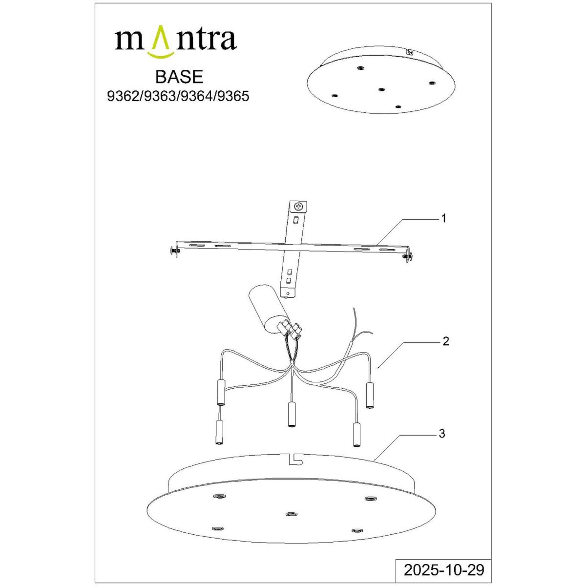 Основание потолочное 5L Mantra Modular Light Florones 9364