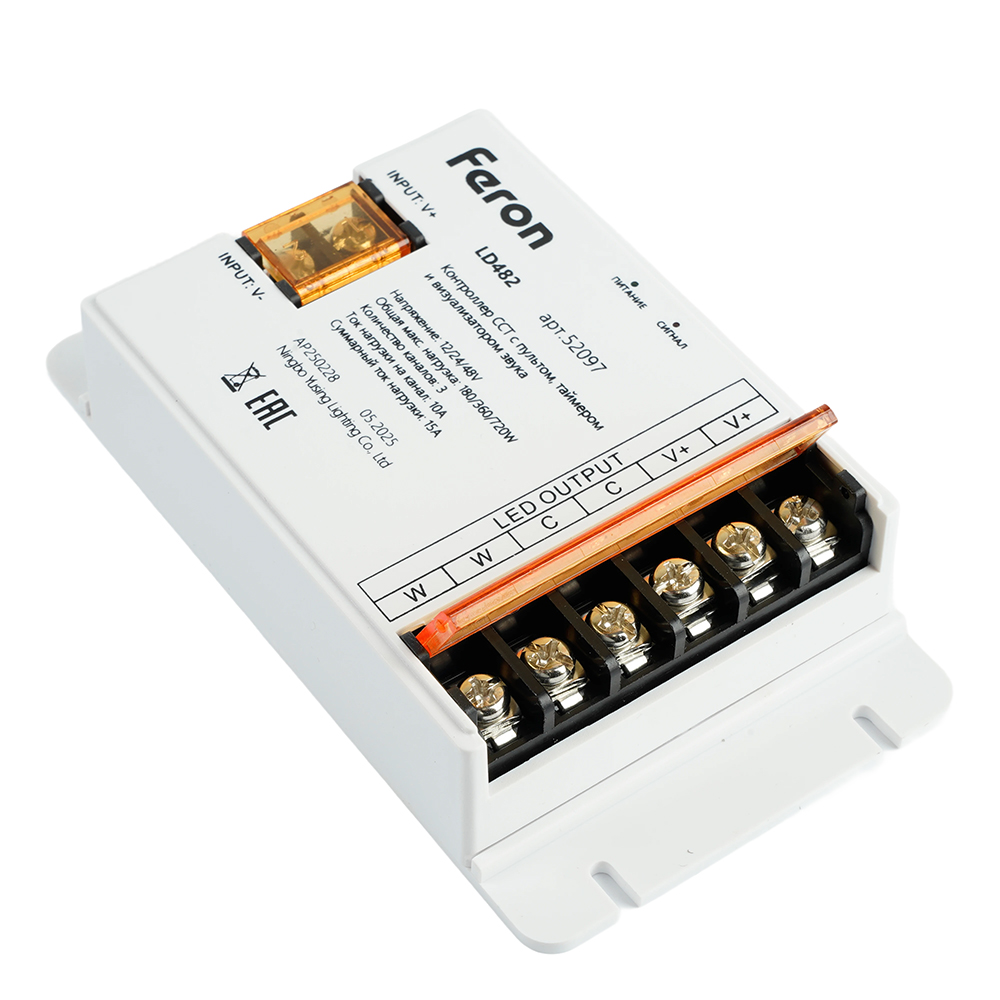 Контроллер CCT с пультом, таймером и визуализатором звука Feron LD482 12-24-48V 52097