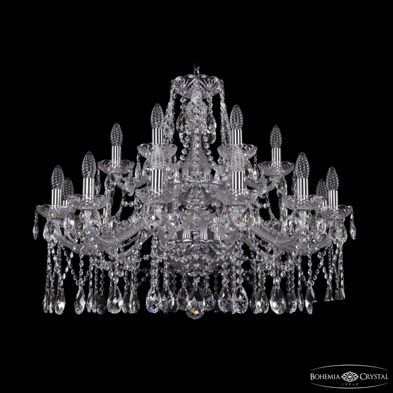 Подвесная люстра Bohemia Ivele Crystal 1413/12+6/300/2d Ni