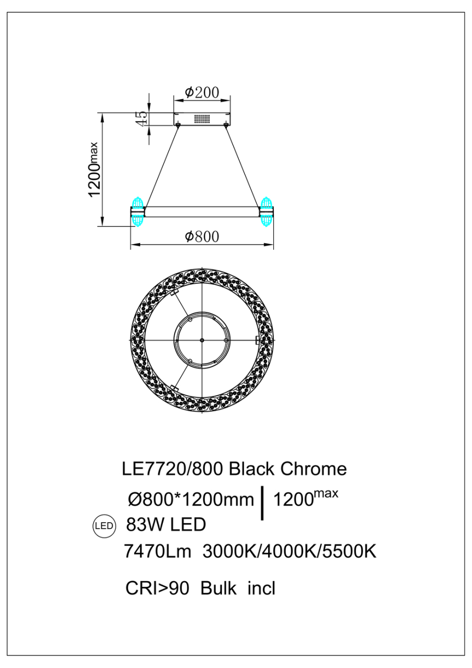 Подвесная люстра Michel LE7720/800 Black Chrome
