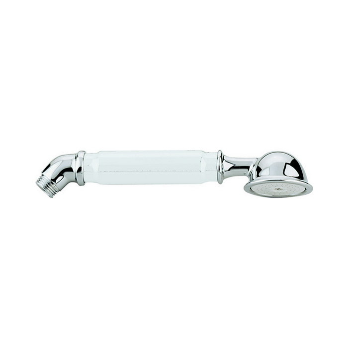 Cisal Shower Лейка душевая ручная с одним типом струи, ручка белая, цвет: хром