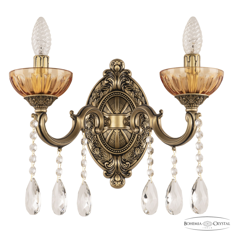 Бра Bohemia Ivele Crystal AL7801B10/2/175 A AGB P Amber/M-1H