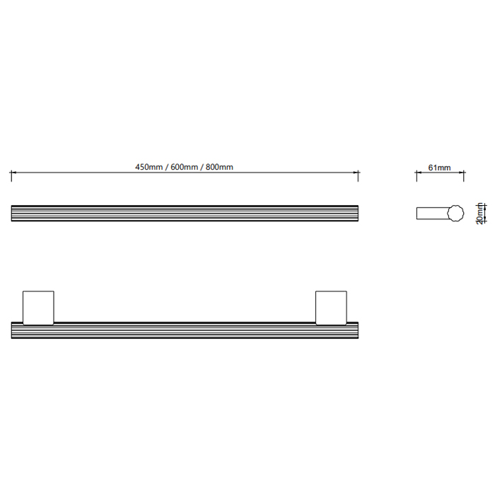 Decor Walther OF.LINE HTE45 Полотенцедержатель, подвесной, цвет: Champagner