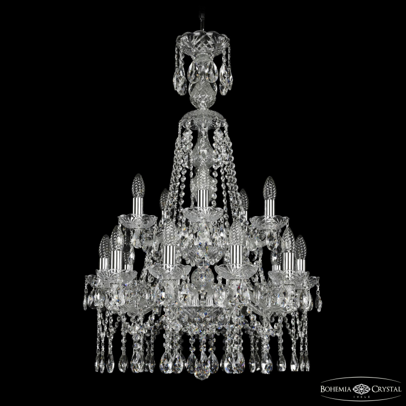 Подвесная люстра Bohemia Ivele Crystal 1413/10+5/200/XL-90/2d Ni
