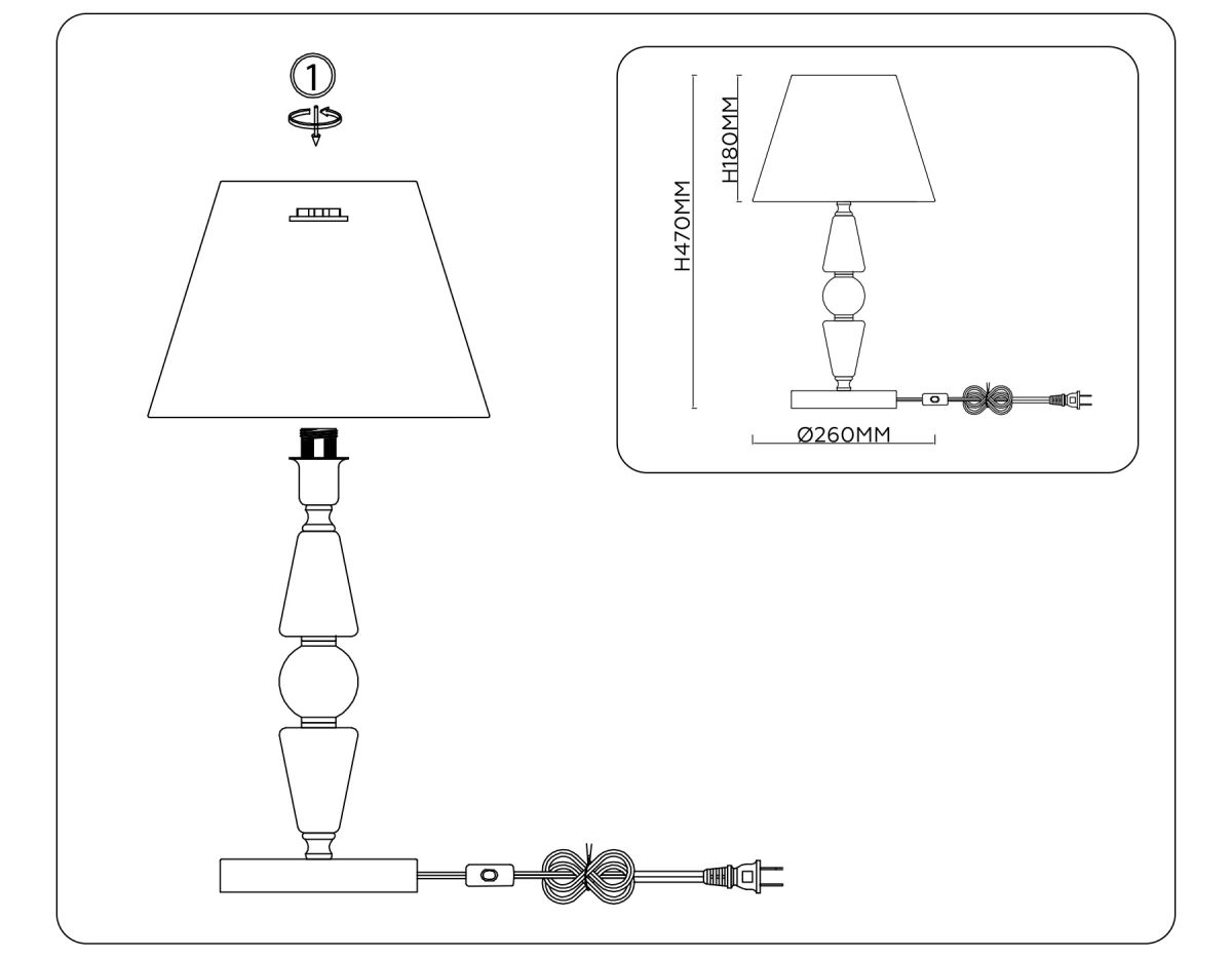 Настольная лампа Ambrella Light High Light Classic LH75262