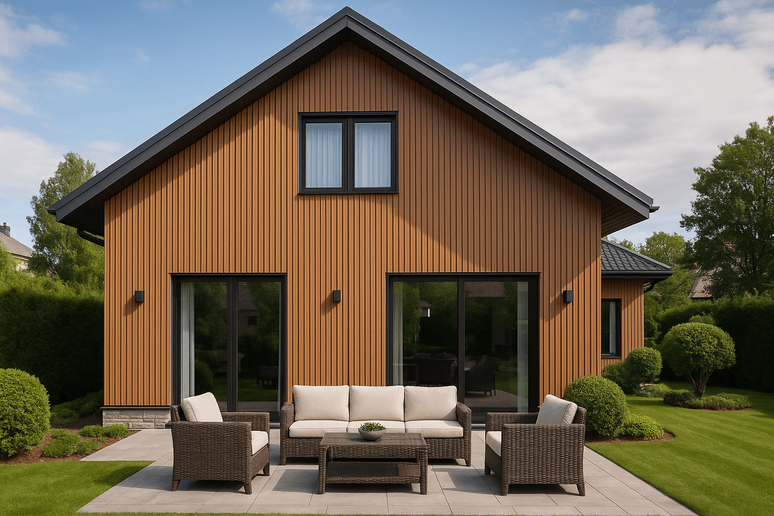 Фасадная реечная панель ДПК Holzhof Эко / Eco 219*24*3000мм, Коричневый