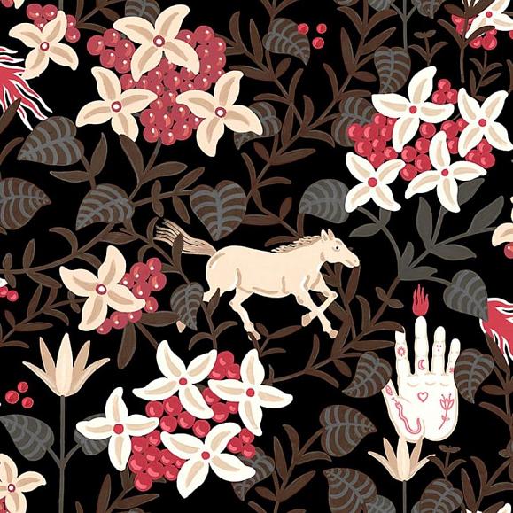 Обои Coordonne 8800047V Neo-Flowery Black