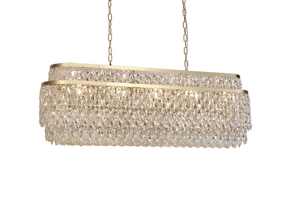 Подвесная люстра Newport Tiffany 8530/120 C oval gold polished М0070717