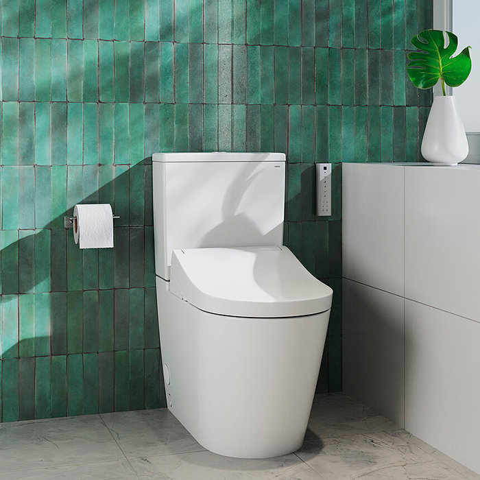 TOTO RP Унитаз моноблок 38x70x43см, безободковый, Tornado, сиденье Washlet RG, цвет: белый