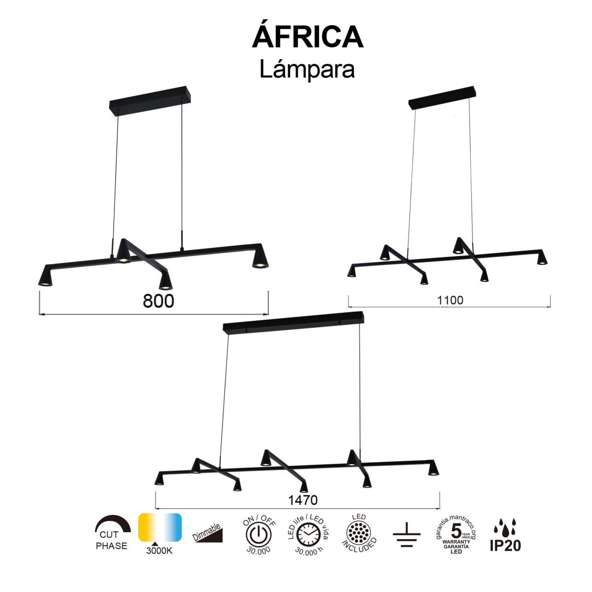 Подвесная люстра Mantra Africa 9408