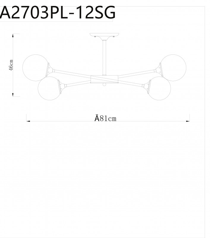 Люстра на штанге ARTE Lamp A2703PL-12SG