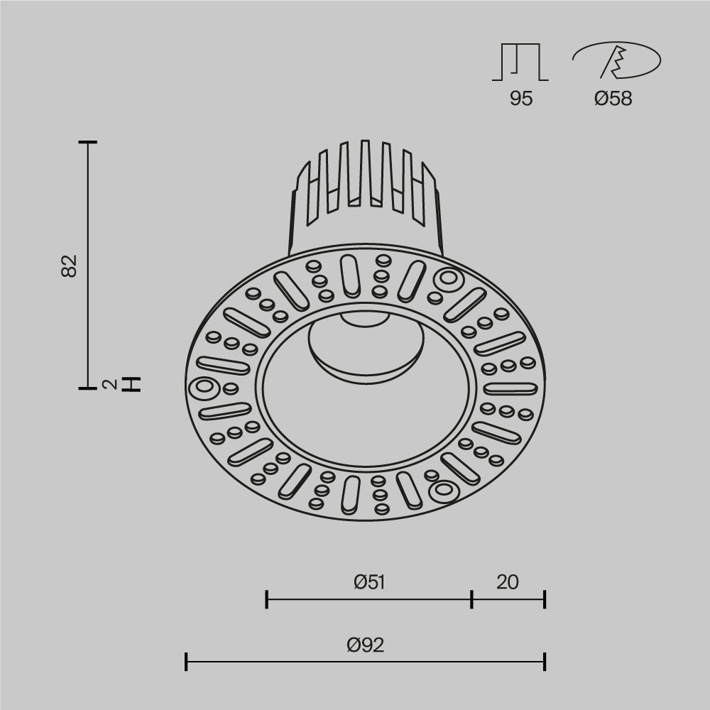 Встраиваемый светильник Maytoni Technical Dip DL119-10W-3K-TRS-B