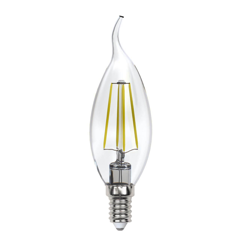 Лампа светодиодная филаментная (UL-00005904) Uniel E14 13W 4000K прозрачная LED-CW35-13W/4000K/E14/CL PLS02WH
