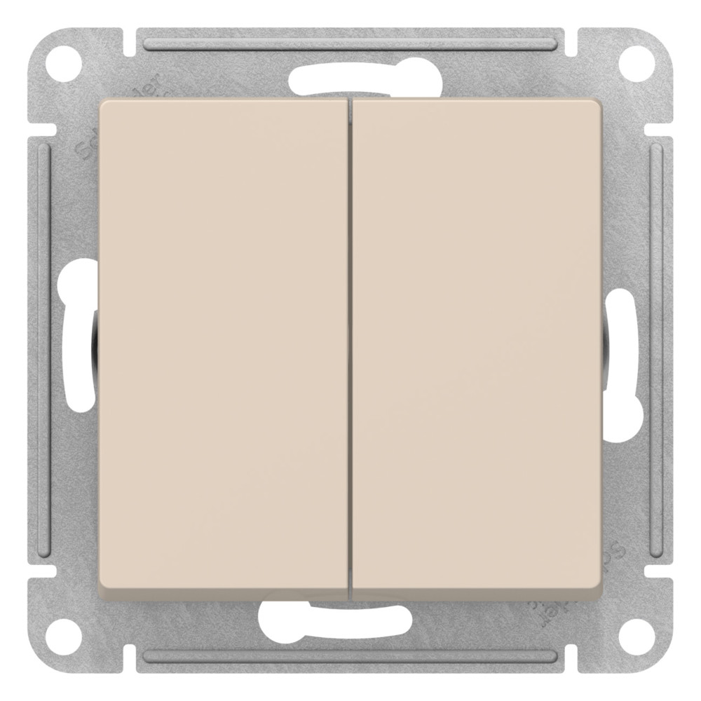 Переключатель 2-клавишный перекрестный, 2 x сх. 7, 10АХ Systeme Electric AtlasDesign ATN000273