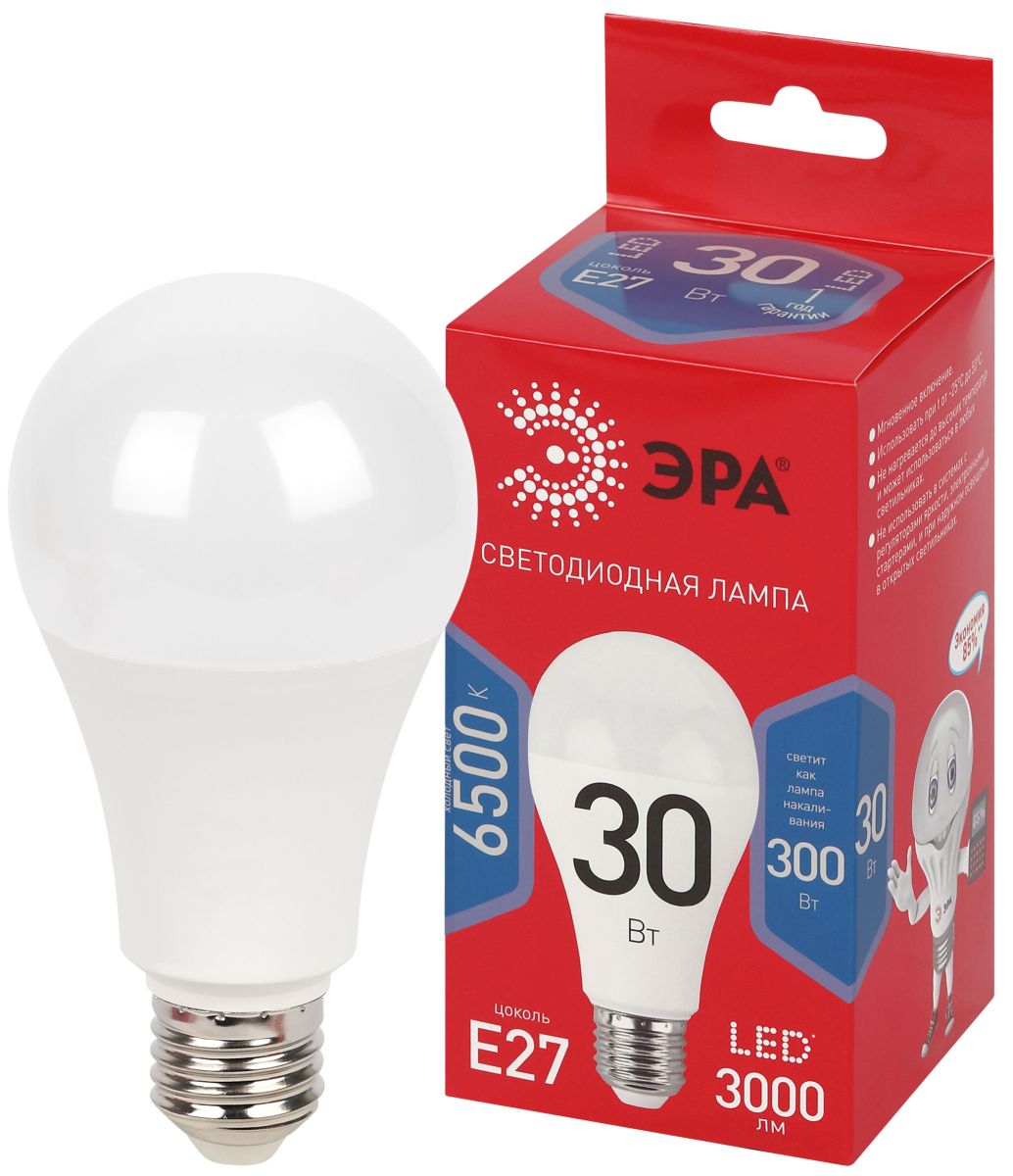 Лампа светодиодная Эра RED LINE LED A70-30W-865-E27 R 30Вт груша Б0069972