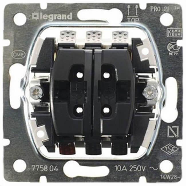 Выключатель двухклавишный Legrand Galea Life 10A 250V управления жалюзи 775804