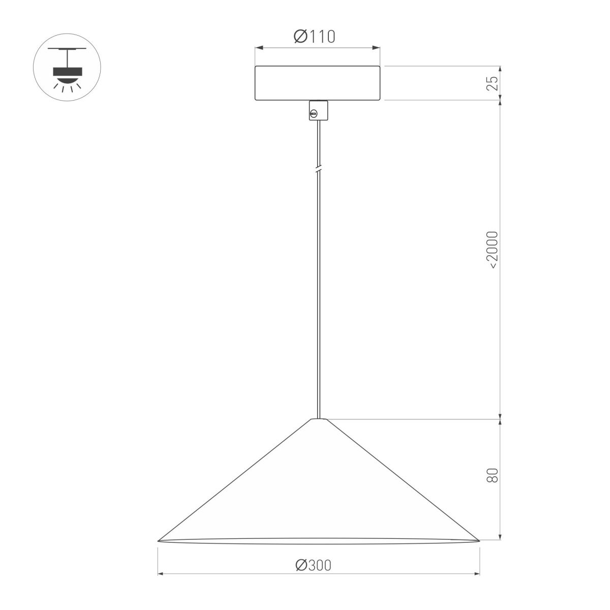 Подвесной светильник Arlight SP-MAKOTO-R300-10W Warm3000 (WH, 36 deg, 230V, TRIAC) 057217