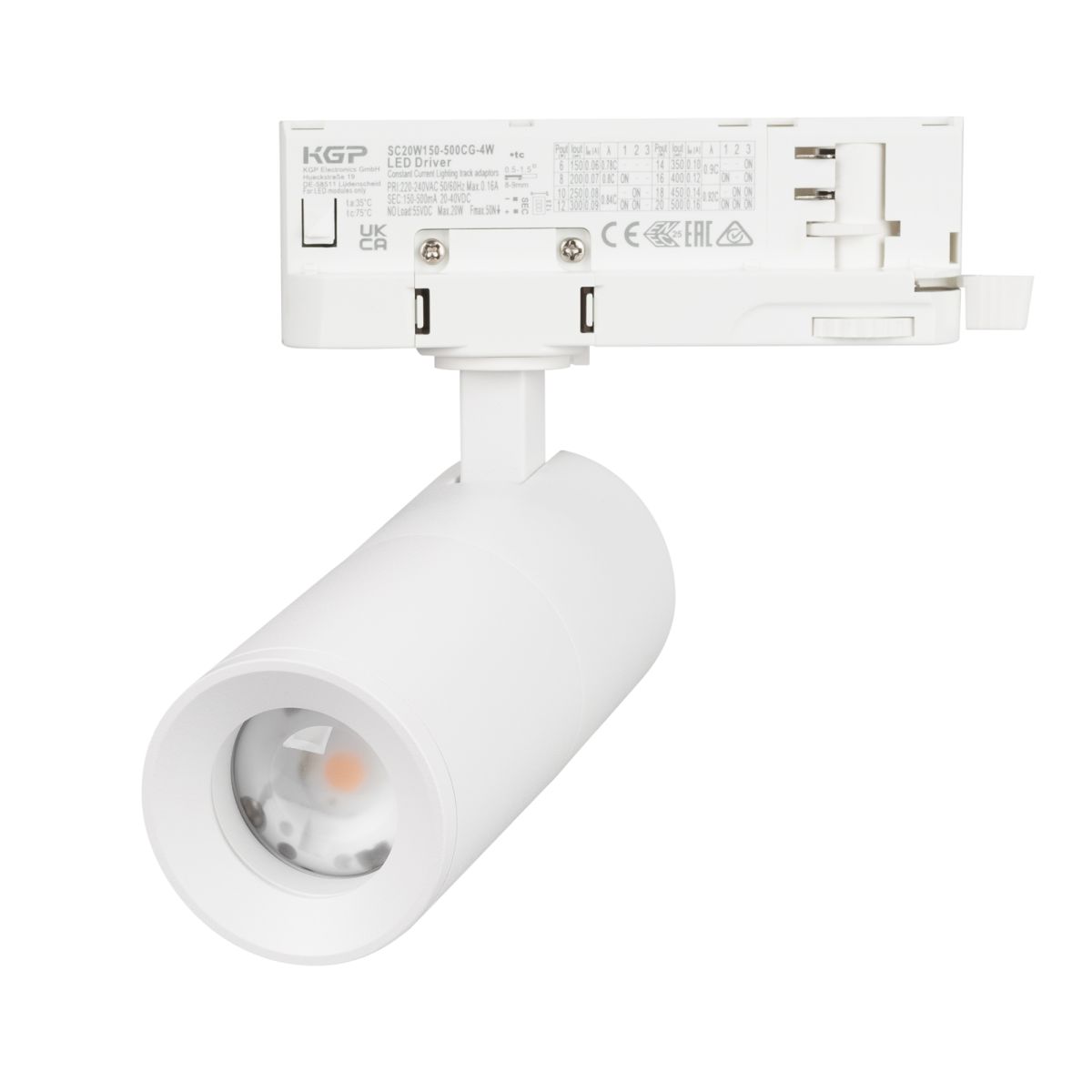 Трековый трехфазный светильник Arlight LGD-ARTEMIS-TRACK-4TR-R55-12W Warm2700 (WH, 8-80 deg, 230V, DALI) (IP20 Металл) 062277