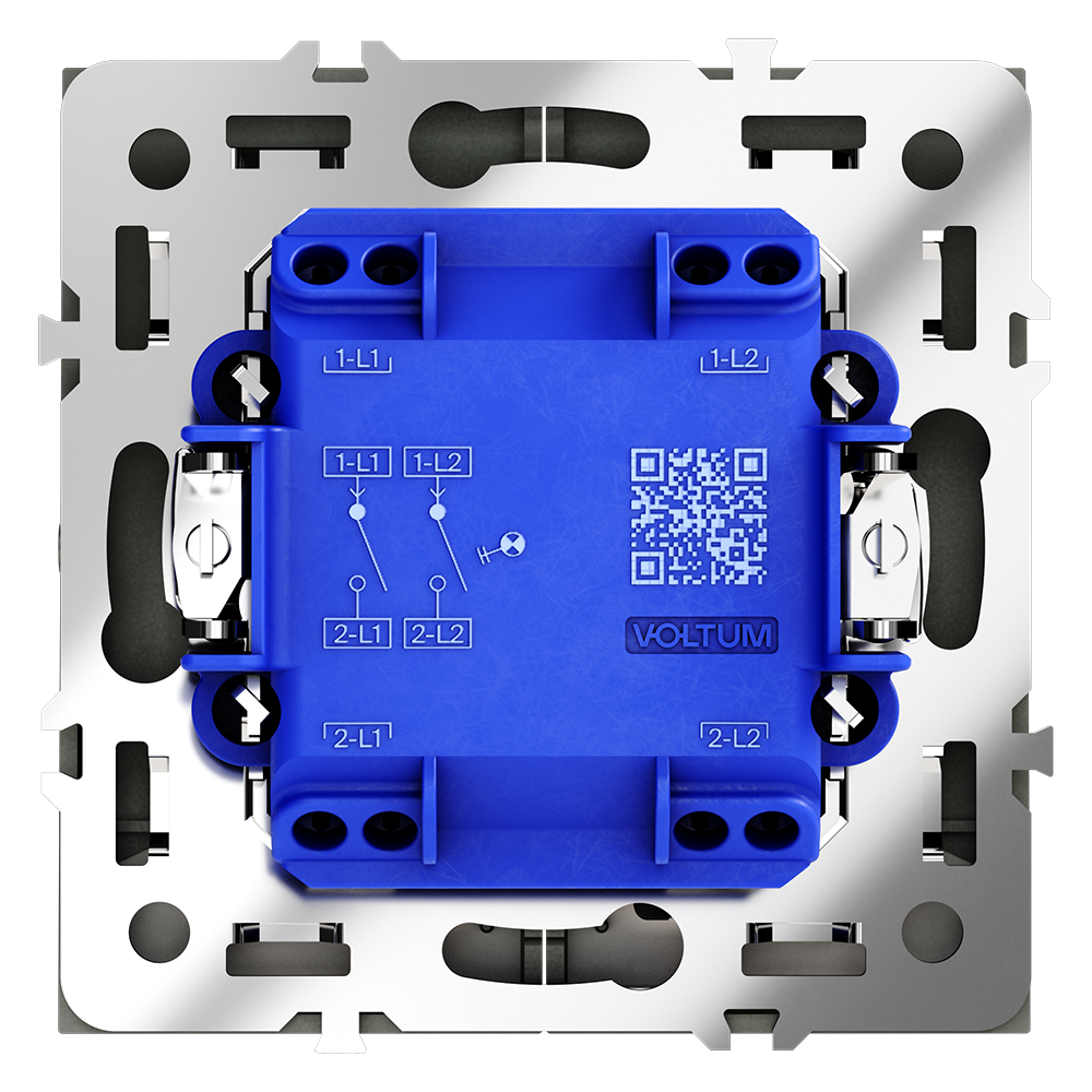 Выключатель двухклавишный с подсветкой Voltum S70 VLS020206 (титан)
