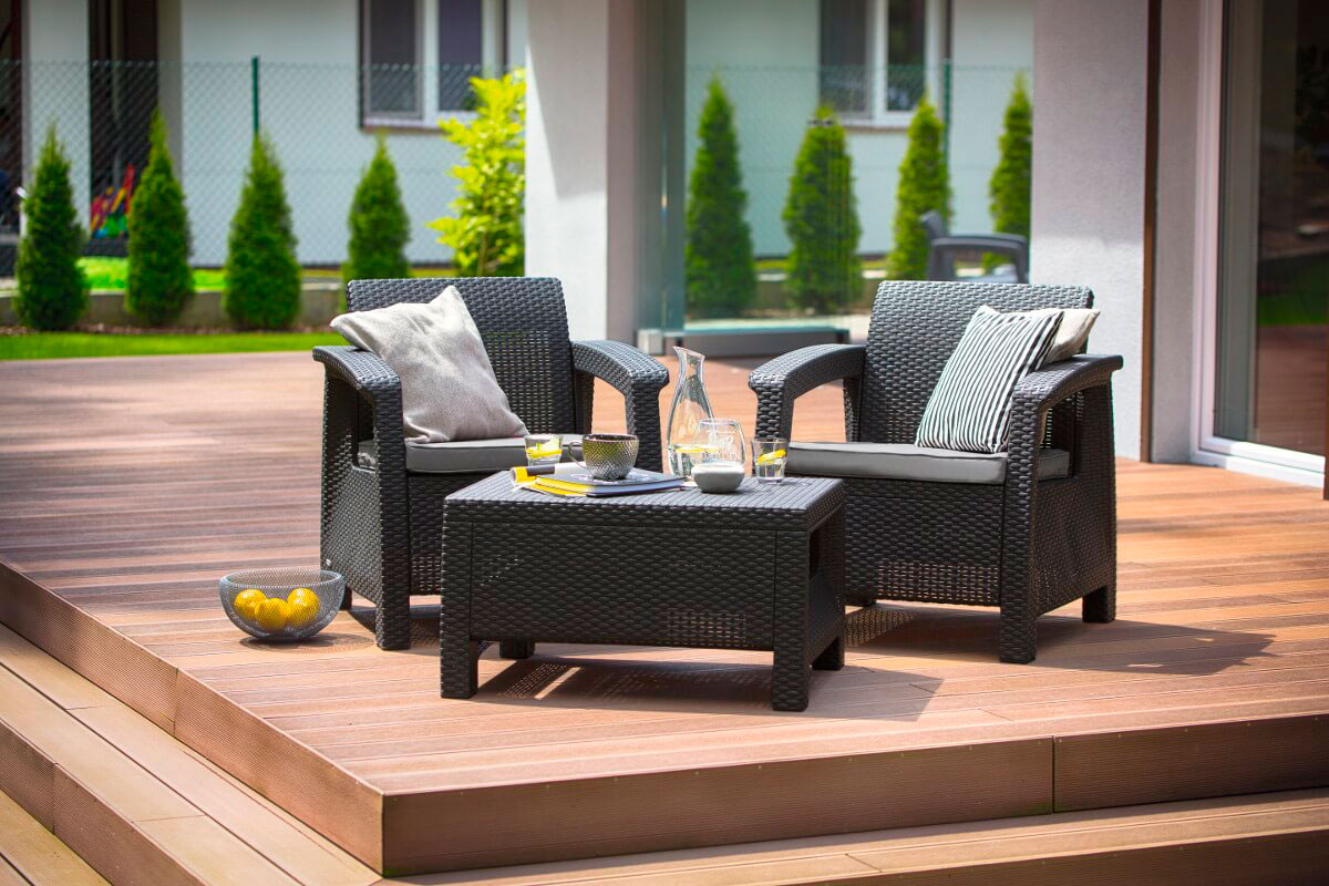 Комплект мебели Corfu Russia Weekend Set (Balcony), графит