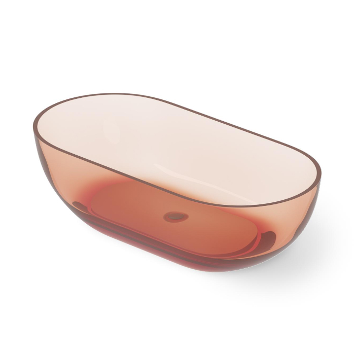 Dea Design Shadow Ванна 165x82x52см., отдельностоящая, Glasstech, прозрачная смола, цвет: Brown Copper R9