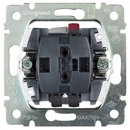 Переключатель одноклавишный кнопочный на 2 направления Legrand Galea Life 10A 250V с подсветкой 775817