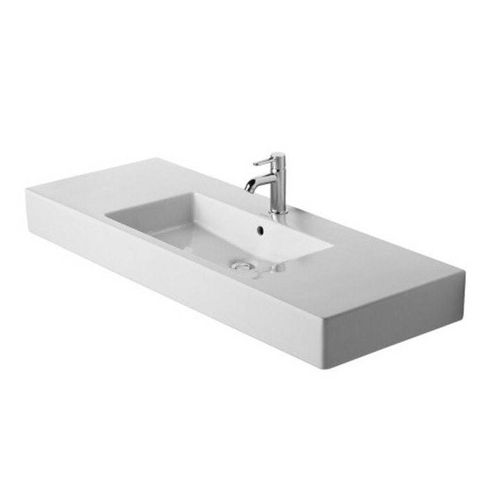 Duravit Vero Раковина 125x49см., подвесная, 1 отв., с переливом, цвет: белый