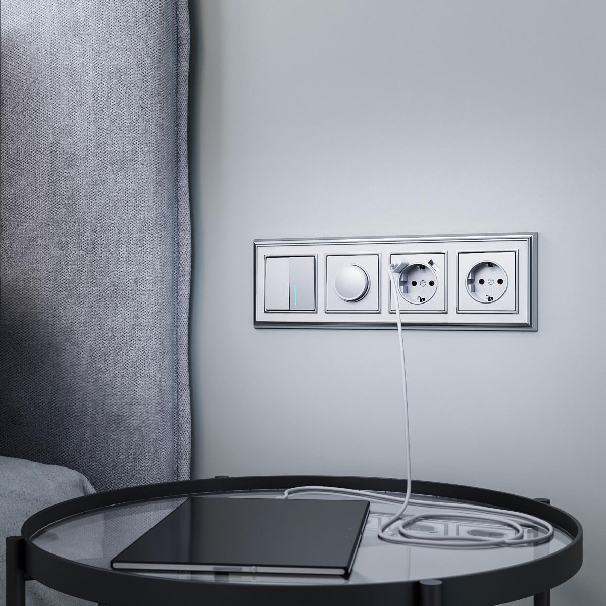 Розетка с заземлением, шторками и USBх2 Werkel W1171506 4690389164774 a050886