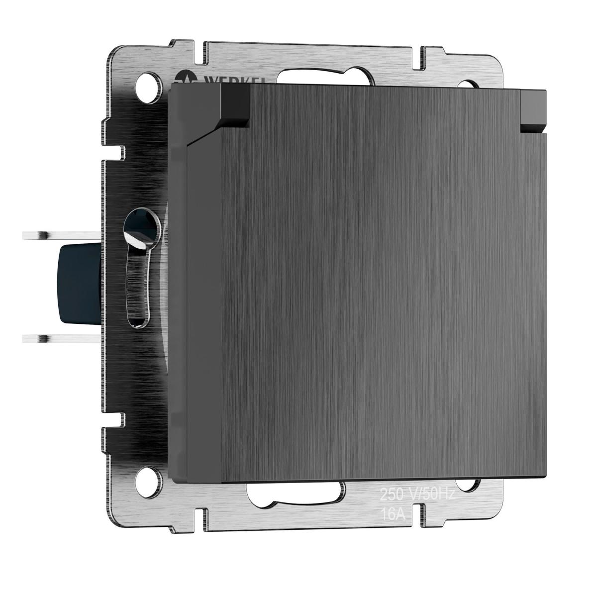 Розетка с защитной крышкой и шторками Werkel W1171204 4690389213076 a069599